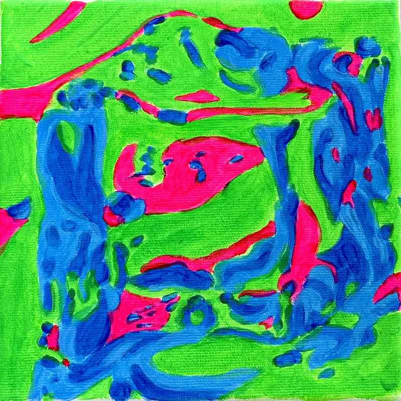 Vibrant V, 2026, Acryl : Leinwand, 20 x 20 cm